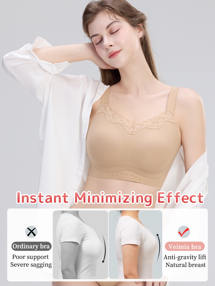 Pressure-free Minimizer Bra Full Hold Slimming, Anti-sagging & Wireless Comfort VEIMIA