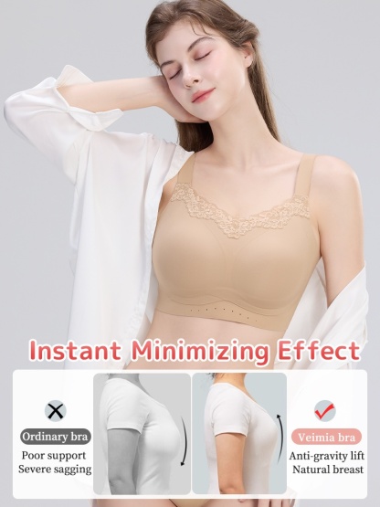 Pressure-free Minimizer Bra Full Hold Slimming, Anti-sagging & Wireless Comfort VEIMIA