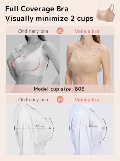 Pressure-free Minimizer Bra Full Coverage Contourings, Anti-sagging & Wireless Comfort VEIMIA