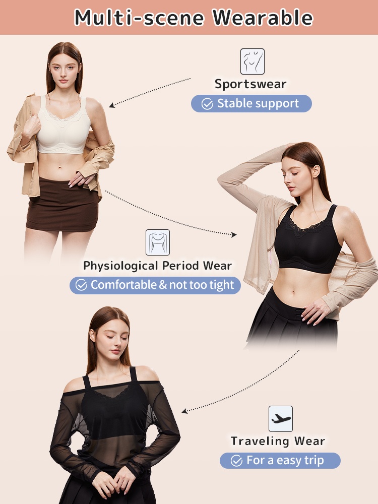 Pressure-free Minimizer Bra Full Coverage Slimming, Anti-sagging & Wireless Eases VEIMIA