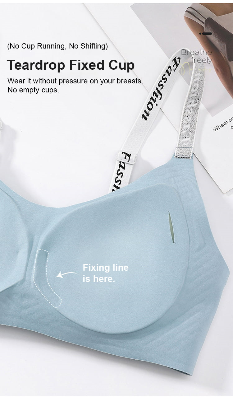 Seamless Wireless Lift Up Bra Stylish Straps Fixed Cup Comfortable Support Easy Gathering VEIMIA