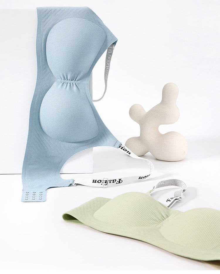 Seamless Wireless Lift Up Bra Stylish Straps Fixed Cup Comfortable Support VEIMIA