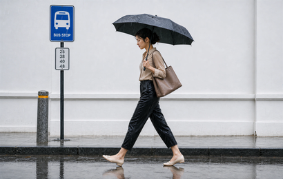 Wet commute in rainy season