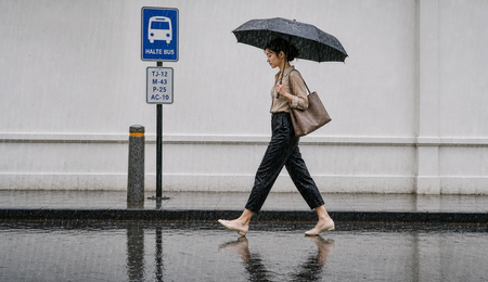 Wet commute in rainy season