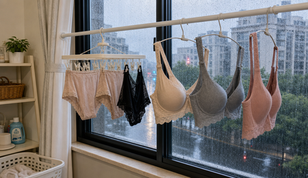 Slow indoor laundry drying in rainy season