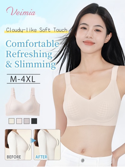 Refreshing Minimizer Bra With Super Thin Cups For Slimming, Skin-friendly 24-hour Comfortable Plus Size Bra Provides Strong Supporteds VEIMIA