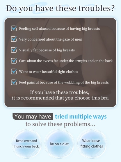 Refreshing Minimizer Bra With Super Thin Cups For Slimming, Skin-friendly 24-hour Comfortable Plus Size Bra Provides Strong Supporteds VEIMIA