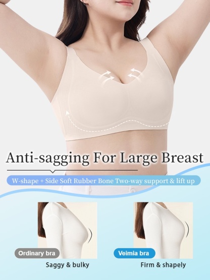 Refreshing Minimizer Bra With Super Thin Cups For Slimming, Skin-friendly 24-hour Comfortable Plus Size Bra Provides Strong Supporters VEIMIA