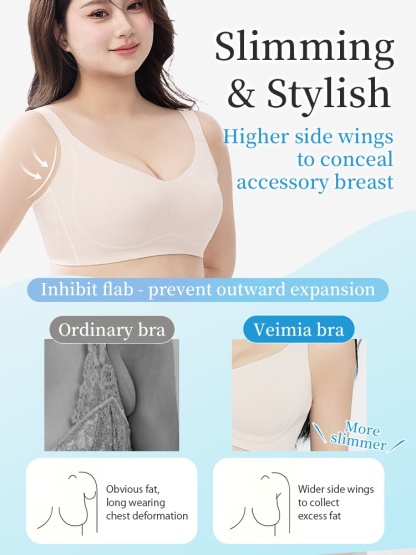 Refreshing Minimizer Bra With Super Thin Cups For Slimming, Skin-friendly 24-hour Comfortable Plus Size Bra Provides Strong Supportings VEIMIA