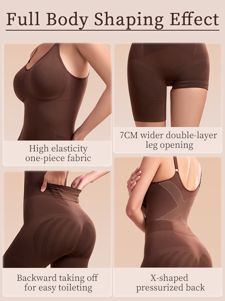 Sculpting Bodysuit Full Body Contourings With Double-X Support, Seamless Zero-pressure Fit & Built-in Convenience VEIMIA