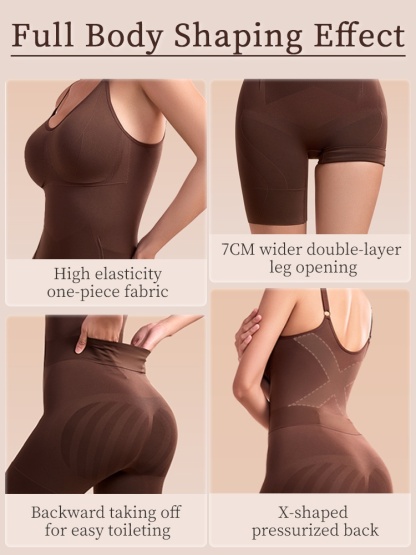 Sculpting Bodysuit Full Body Contourings With Double-X Support, Seamless Zero-pressure Fit & Built-in Convenience VEIMIA