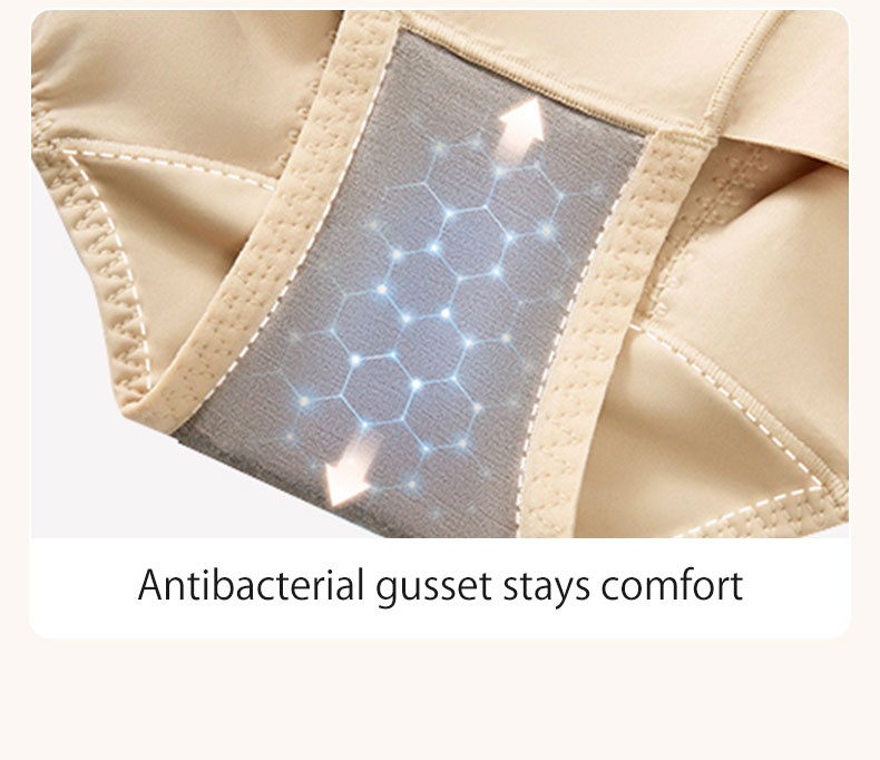 Close-up of antibacterial gusset panel on sand sculpting bodysuit VEIMIA