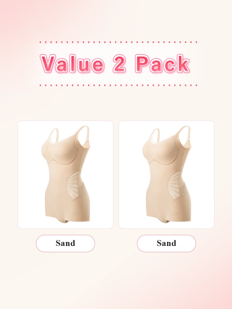 Value 2 pack sand sculpting bodysuits shown in matching color VEIMIA