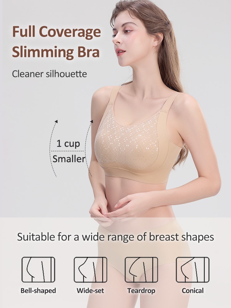 Sculpting Minimizer Bra With Full Coverage, Elegant Mesh Molds & Stable Support VEIMIA