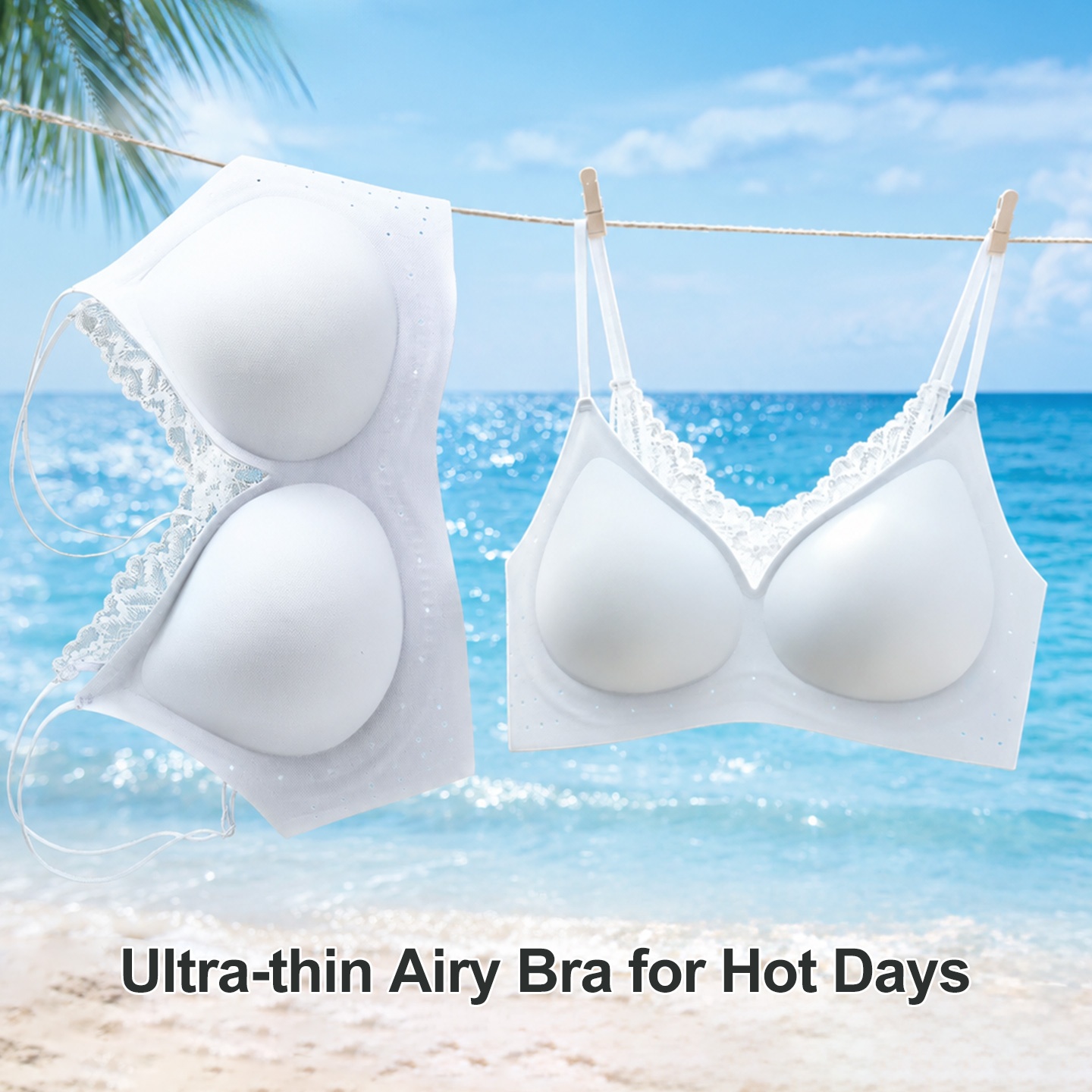 VEIMIA double strap bra with teardrop cups and smooth wireless support