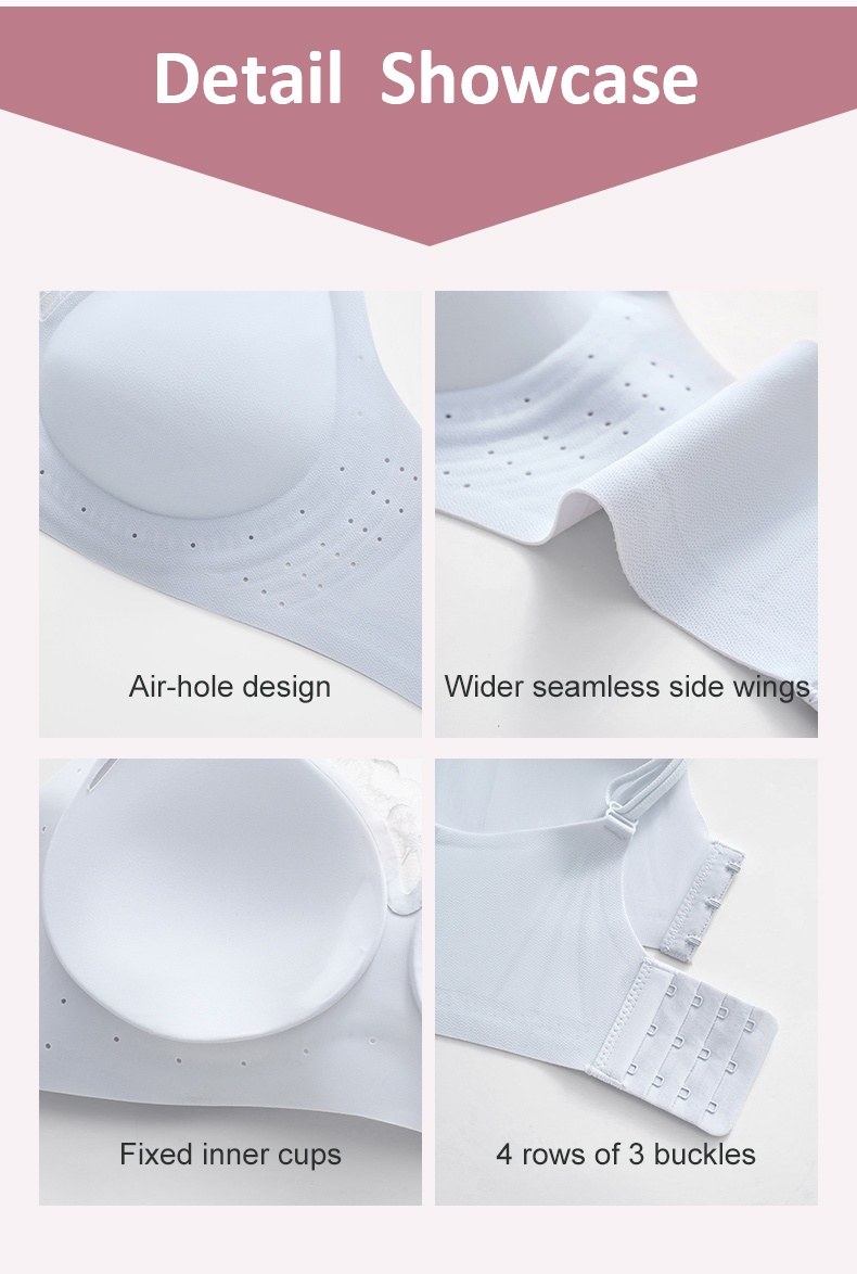Detail showcase of air holes seamless side wings cups and buckles VEIMIA