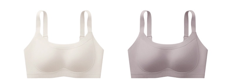 Soft Support Breast Minimizer Bra Vertical Striped Slim Fit Wireless Elastic Straps VEIMIA