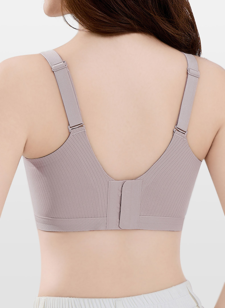 Support Minimizer Bra Vertical Striped Slim Fit Wireless Full Coverage Lift Up Big Breast VEIMIA