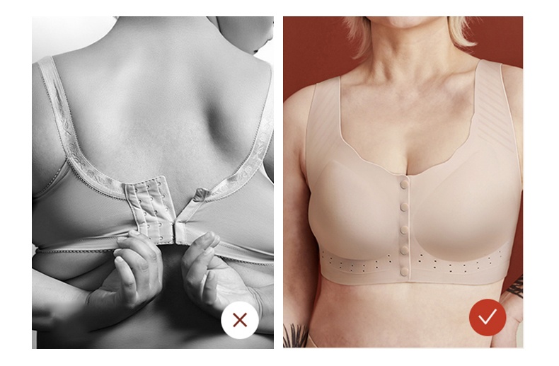 Easy Put on And Take Off Front Closure Bras For Elderly Women VEIMIA