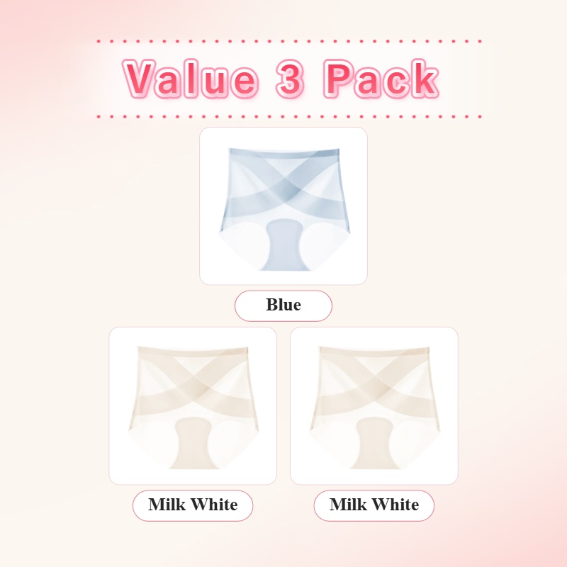 Women's Ice Silk High Waisted Seamless Underwear VEIMIA
