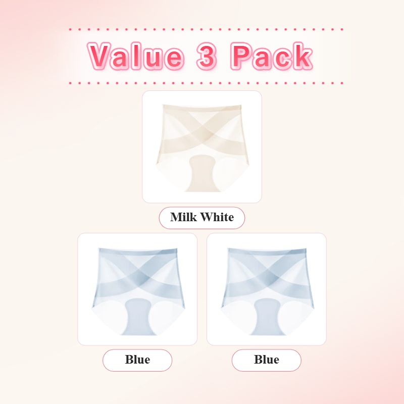 Women's Ice Silk High Waisted Seamless Underwear VEIMIA