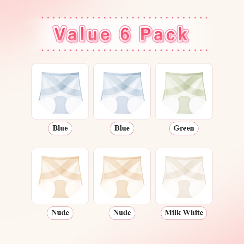 Women's Ice Silk High Waisted Seamless Underwear VEIMIA