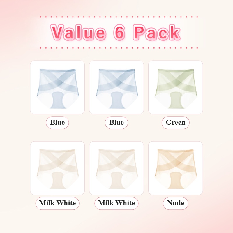 Women's Ice Silk High Waisted Seamless Underwear VEIMIA