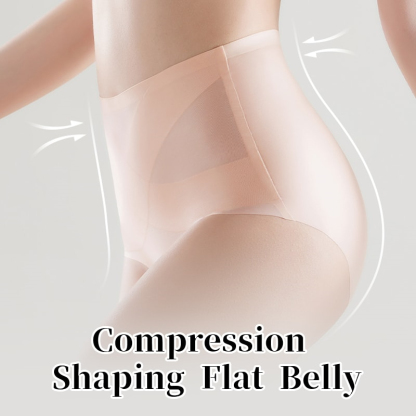Women's Ice Silk High Waisted Seamless Underwear Brief Panties VEIMIA