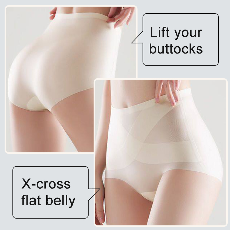 Women Ice Silk High Waisted Seamless Underwear VEIMIA