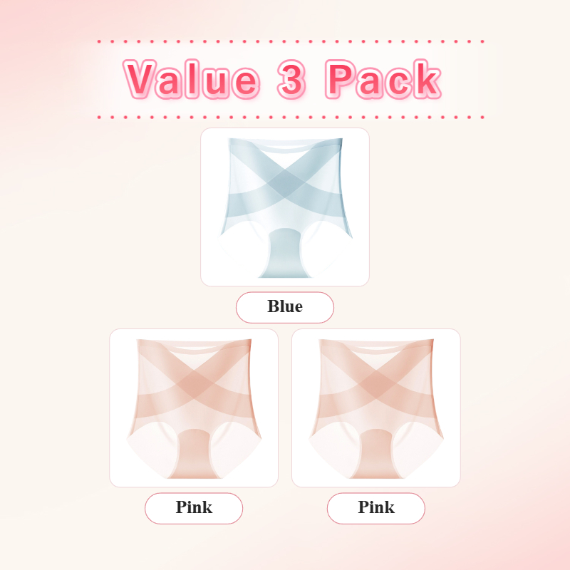 Women's Ice Silk High Waisted Seamless Underwear VEIMIA