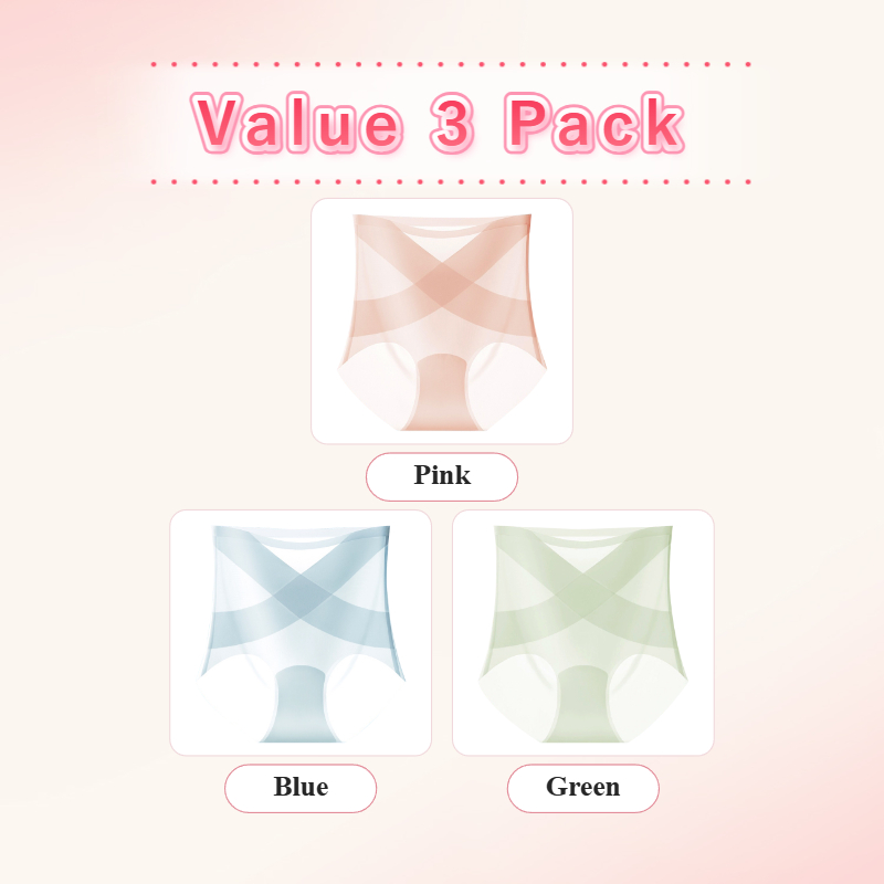 Women's Ice Silk High Waisted Seamless Underwear VEIMIA