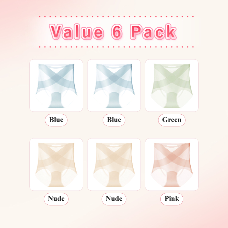 Women's Ice Silk High Waisted Seamless Underwear VEIMIA