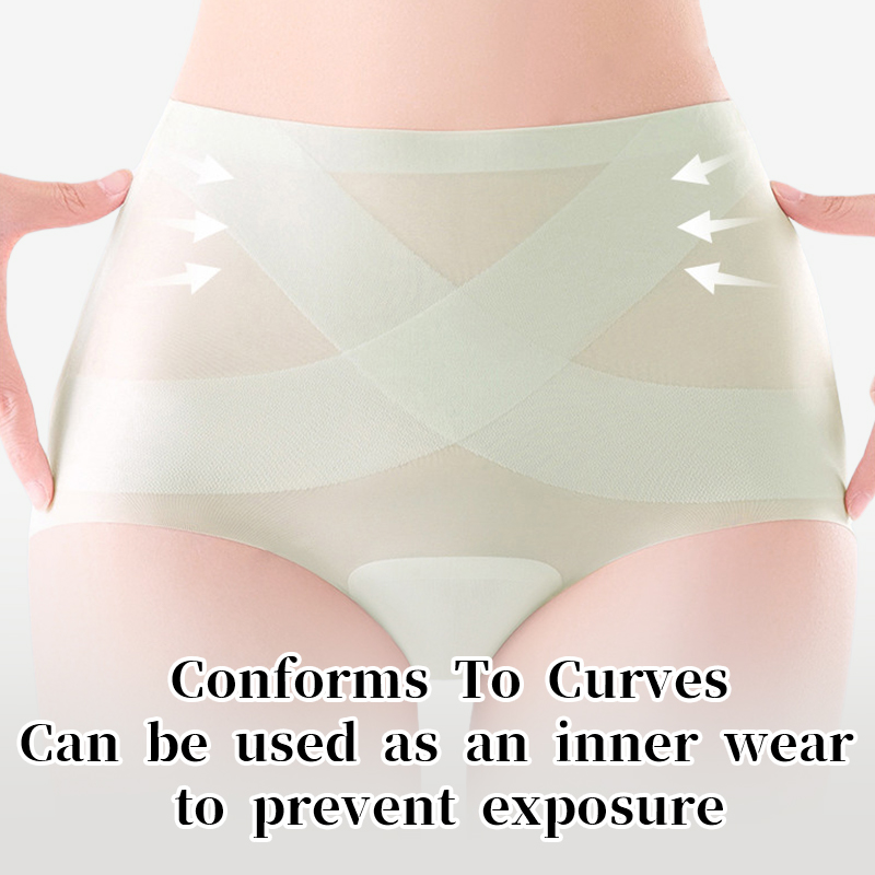 Women's Ice Silk High Waisted Seamless Underwear Brief Panties VEIMIA
