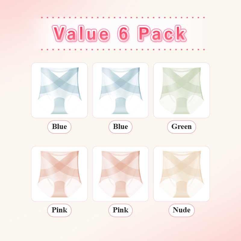 Women's Ice Silk High Waisted Seamless Underwear VEIMIA