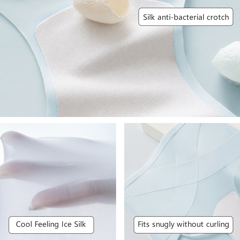 VEIMIA 3-6 Pieces Women's Ice Silk High Waisted Seamless Underwear Tummy Control Brief Panties