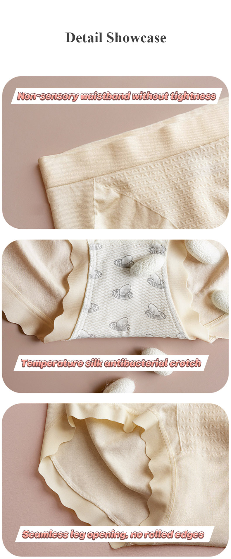 Full Coverage High-Waisted Underwear Seamless Weaving & 3D Hip Wrapping VEIMIA