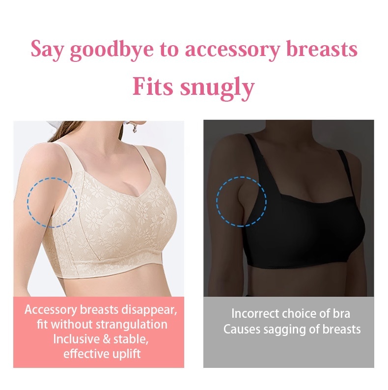 Seamless Lace Minimizer Bra Contour - Ultra-Breathable & Lift Up Anti-Sagging High Elastic Jacquard Bra with Zoned Shaping Design VEIMIA