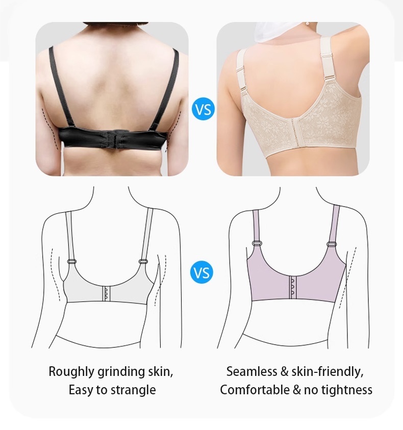 Seamless Lace Minimizer Bra Seamless - Ultra-Breathable & Lift Up Anti-Sagging High-Elastic Jacquard Bra with Zoned Shaping Design VEIMIA