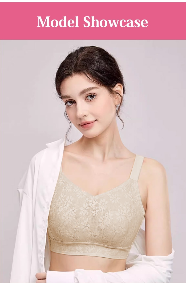 Seamless Lace Minimizer Bra Ultra-Comfortable - Ultra-Breathable & Lift Up Anti-Sagging High Elastic Jacquard Bra with Zoned Shaping Design VEIMIA