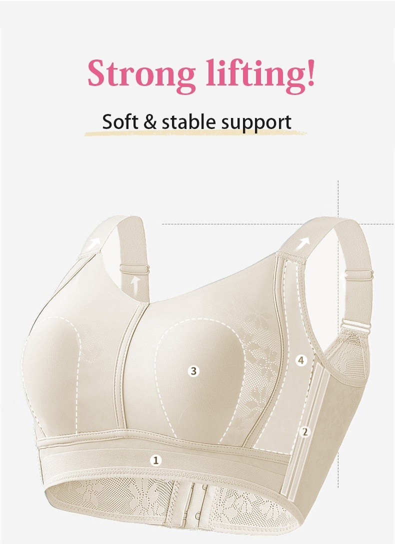 Seamless Lace Minimizer Bra Workout - Ultra-Breathable & Lift Up Anti-Sagging High-Elastic Jacquard Bra with Zoned Shaping Design VEIMIA