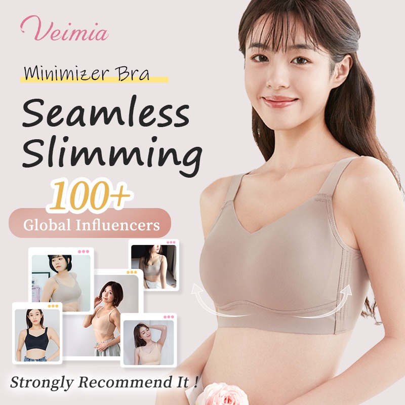 Seamless Minimizer Bra - Sturdy & Breathable Caffeine Fabric With Anti-wobbling Design VEIMIA