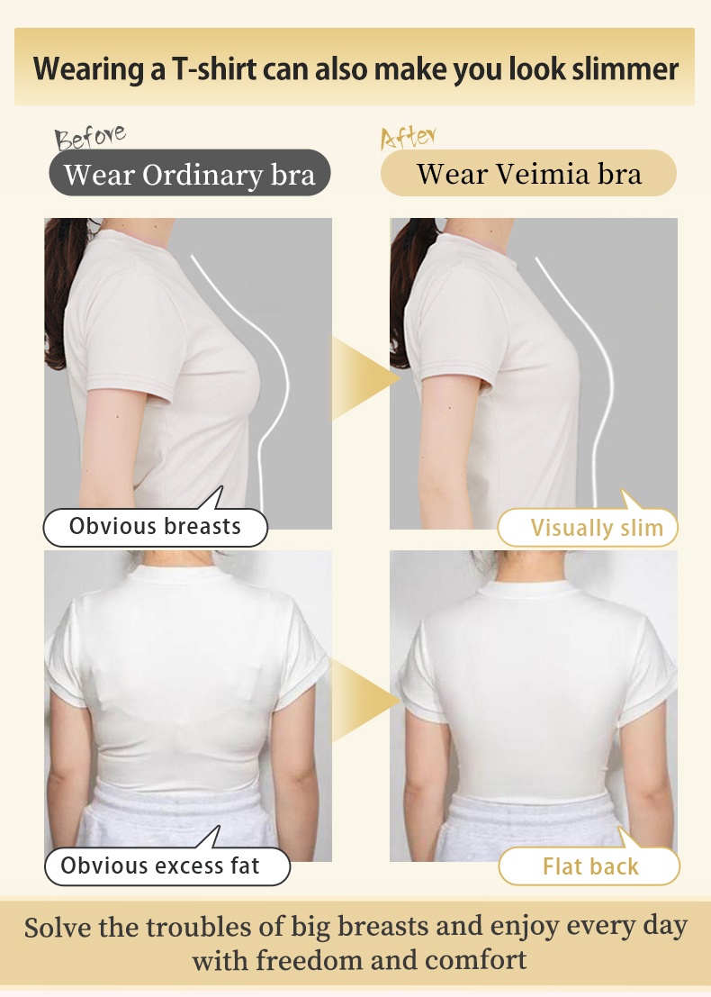 The Most Seamless Minimizer Bra - Comfortable & Sturdy & Breathable Caffeine Fabric With Anti-wobbling Design VEIMIA