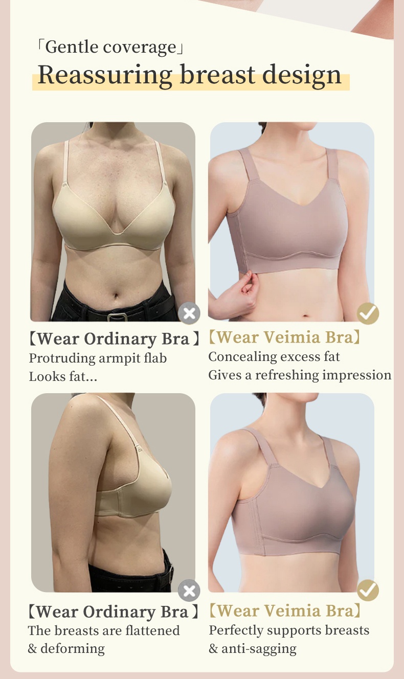 Seamless Minimizer Bra - Sturdy & Breathable Caffeine Fabric With Anti-shaking Design VEIMIA