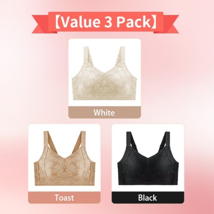 VEIMIA Seamless Lace Minimizer Bra - Ultra Breathable & Lift Up Anti-sagging High Elastic Jacquard Bra With Zoned Shaping Design