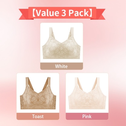 VEIMIA Seamless Lace Minimizer Bra - Ultra Breathable & Lift Up Anti-sagging High Elastic Jacquard Bra With Zoned Shaping Design