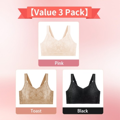 VEIMIA Seamless Lace Minimizer Bra - Ultra Breathable & Lift Up Anti-sagging High Elastic Jacquard Bra With Zoned Shaping Design
