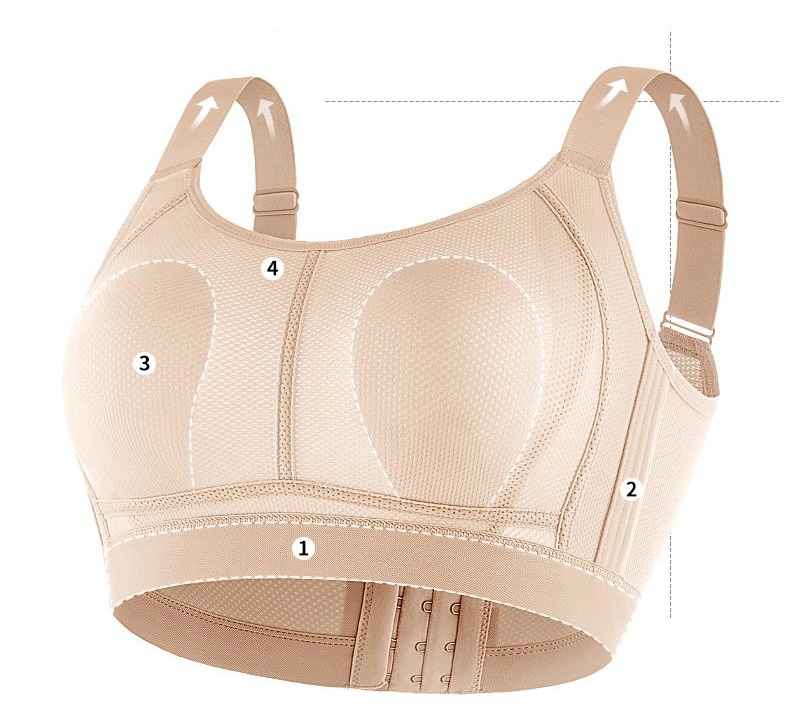 Full Coverage Seamless Minimizer Bra Plus Size Stable Support Breathable Holes Sweat-wicking Sports Bras VEIMIA