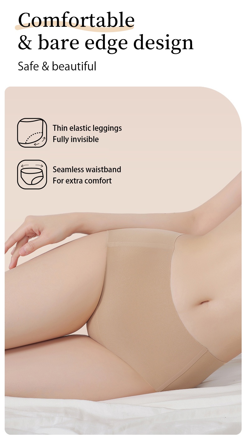 Skin-friendly Seamless Panty, Super Soft One-piece Nude Feeling Silk Tones Women ​​Briefs VEIMIA