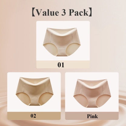 VEIMIA Skin-friendly Seamless Panties, Super Soft One-piece Nude Feeling Foundation Color Women Briefs