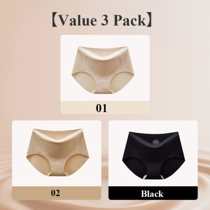 VEIMIA Skin-friendly Seamless Panties, Super Soft One-piece Nude Feeling Foundation Color Women Briefs